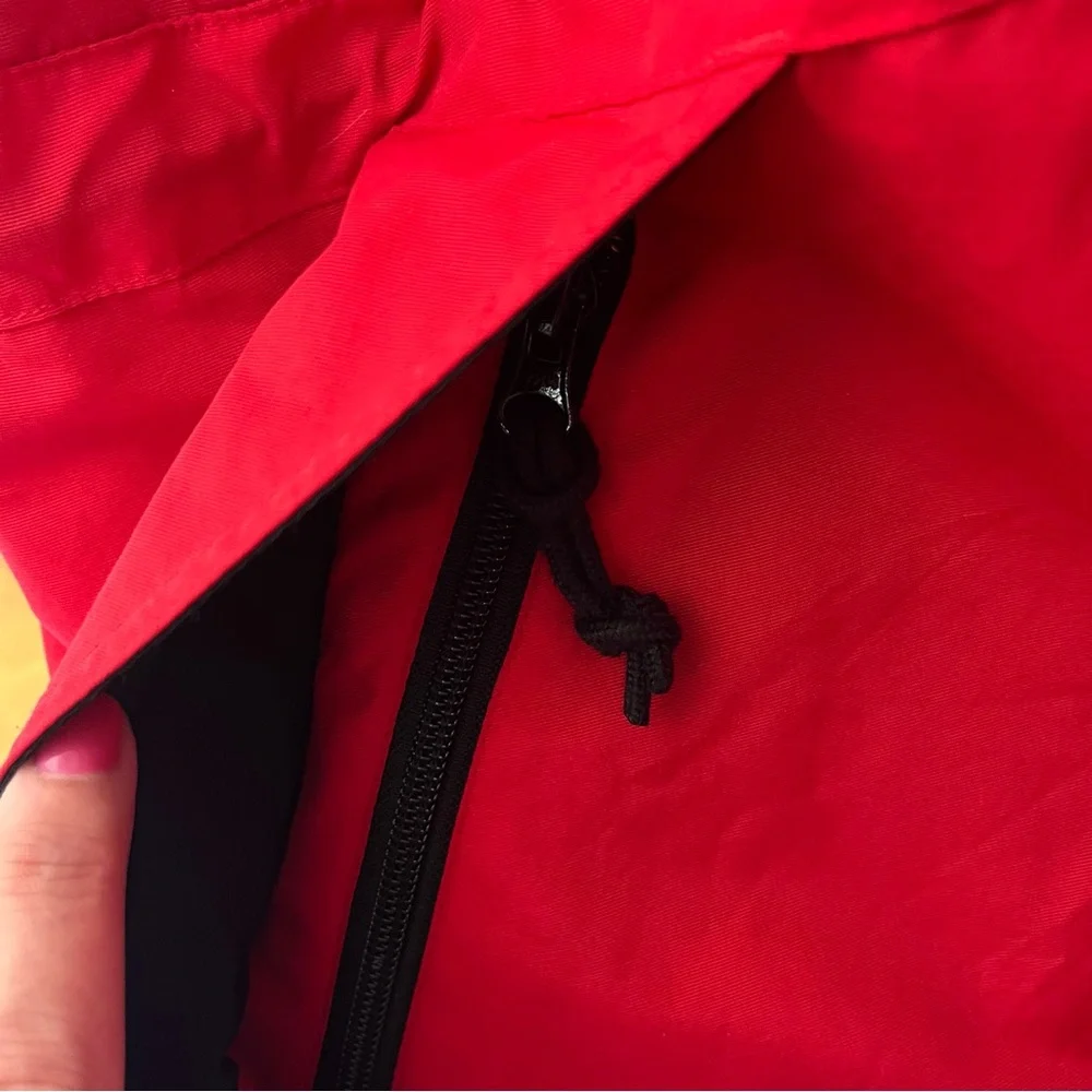 Serac Men’s Red and Black Winter Jacket Pockets Logo Zip & Snap Front